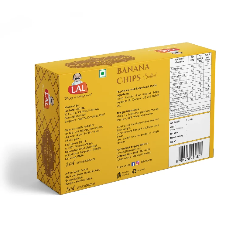 Lal Sweets Banana Chips Salted, 250 g-2.webp